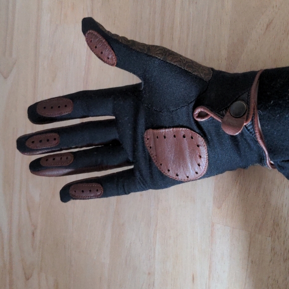 Brokante fall gloves, leather and polyester, stylized, portrait, bohemian - Picture 3 of 14